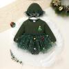 imageYOUNGER TREE Newborn Baby Girl Romper Dress Outfits Long Sleeve Floral Tutu Bodysuit with Leggings Hat Infant Fall ClothesChristmas Tree