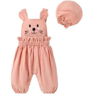 imageYOUNGER TREE Baby Boy Girl Overalls Newborn Infant Corduroy Suspender Pants Animal Romper Jumpsuit with Hat Toddler ClothesRabbit