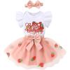 imageNewborn Baby Girls My 1st Birthday Dress Infant Shiny Printed Sequin Bowknot Tutu Princess DressBerry 1st Birthday