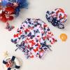 imageInfant Baby Girl Swimsuit OnePiece Long Sleeve Rash Guard with Hat Set Floral Zipper Bathing Suit Leopard Beach WearIndependence Day Butterfly